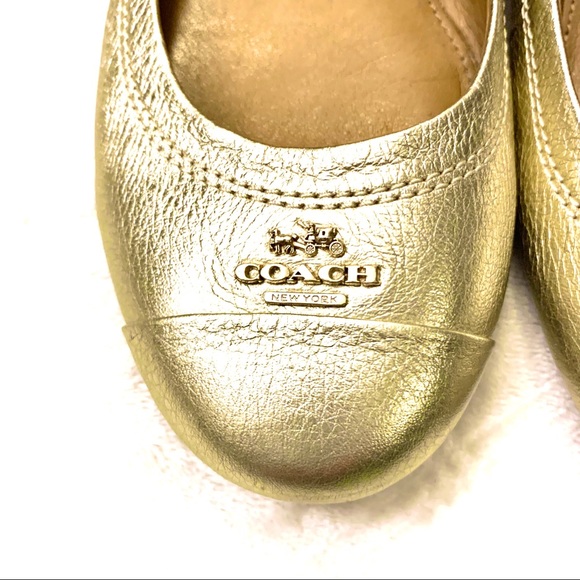 Coach Shoes - Coach • Metallic Gold Ballet Flats